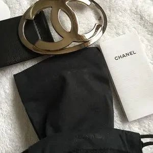 CHANEL | Accessories | Chanel Cc Calfskin Black Belt Like  display picture 2